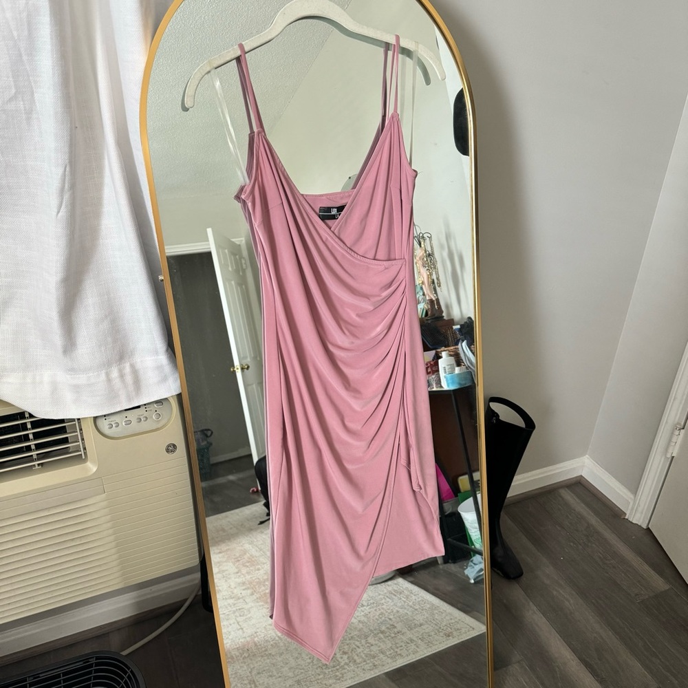 Pink wrap dress